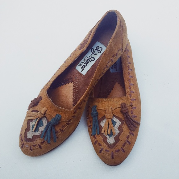 Boho Chic 1980s L.J Simone NY TheMinnie moccasins - Picture 2 of 7